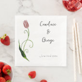 Serviette En Papier Fleur de tulipe rose (En situation)