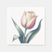 Serviette En Papier Fleur de tulipe rose simple élégante (Devant)