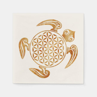 Serviette En Papier Fleur de vie / Blume des Lebens - pierre de tortue