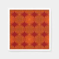 Fleur de vie - motif de timbre - orange rouge