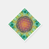 Serviette En Papier Fleur de vie - or - fractale 2 (Coin)