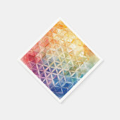 Serviette En Papier Fleur de vie - Peinture aquarelle (Coin)