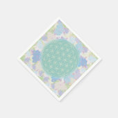 Serviette En Papier fleur de vie verte, (Coin)