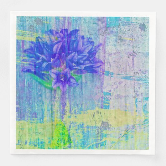 Serviette En Papier Fleur de violet bleu (Devant)