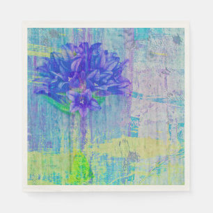 Serviette En Papier Fleur de violet bleu