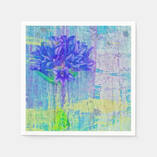Serviette En Papier Fleur de violet bleu (Devant)