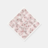 Serviette En Papier Fleur d'élégant papillon (2) (Coin)