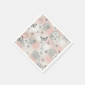 Serviette En Papier Fleur d'Élégant Papillon (3) (Coin)