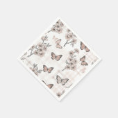 Serviette En Papier Fleur d'élégant papillon (4) (Coin)
