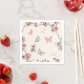 Serviette En Papier Fleur d'Élégant Papillon (6) (En situation)