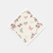 Serviette En Papier Fleur d'Élégant Papillon (6) (Coin)