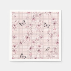 Serviette En Papier Fleur d'Élégant Papillon (7)