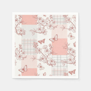 Serviette En Papier Fleur d'Élégant Papillon (9)