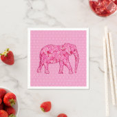 Serviette En Papier Fleur d'éléphant - rose fuchsia (En situation)