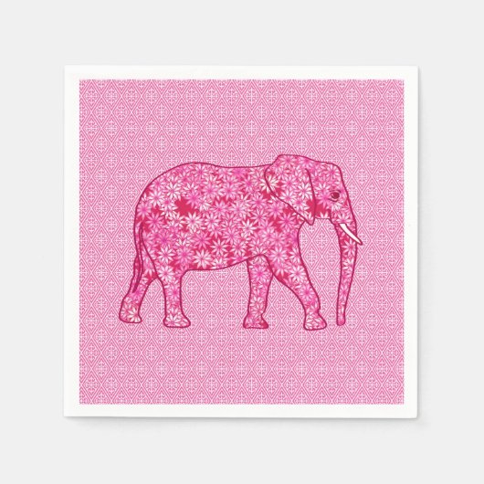 Serviette En Papier Fleur d'éléphant - rose fuchsia (Devant)