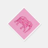 Serviette En Papier Fleur d'éléphant - rose fuchsia (Coin)