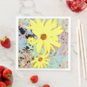 Serviette En Papier Fleur d'été jaune (En situation)