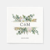 Serviette En Papier Fleur d'eucalyptus simple et élégante (Devant)