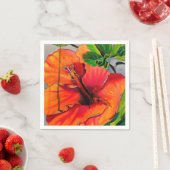 Serviette En Papier Fleur d'Hibiscus du néon tropical (En situation)