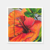 Serviette En Papier Fleur d'Hibiscus du néon tropical (Devant)
