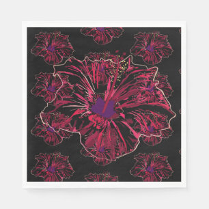 Serviette En Papier Fleur d'Hibiscus rouge