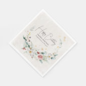 Serviette En Papier Fleur d'hiver Fleur de neige 50e anniversaire (Coin)
