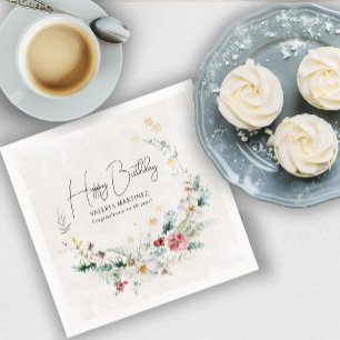 Serviette En Papier Fleur d'hiver Fleur de neige 60e anniversaire