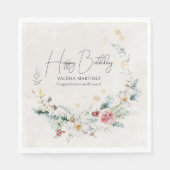 Serviette En Papier Fleur d'hiver Fleur de neige 80e anniversaire (Devant)