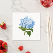 Serviette En Papier Fleur d'hydrangea antique bleu ciel doux (En situation)