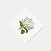 Serviette En Papier Fleur d'Hydrangée blanche crémeuse (Coin)