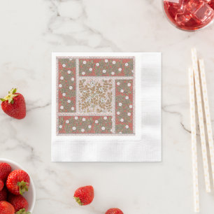 Serviette En Papier Fleur d'illustration Rose sauvage Vintage