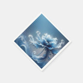 Serviette En Papier Fleur d'Imaginaire Bleu Fancy (Coin)
