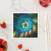 Serviette En Papier Fleur d'Imaginaire lumineux, Fractale Abstraite co (En situation)