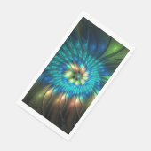 Serviette En Papier Fleur d'Imaginaire lumineux, Fractale Abstraite co (Coin)