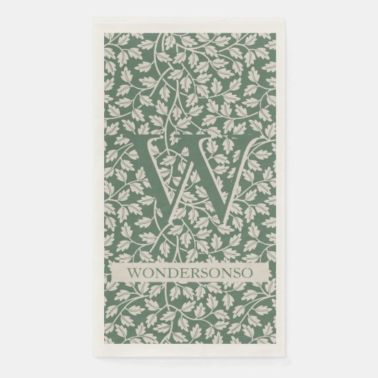 Serviette En Papier Fleur d'Ivoire Vert deux double (Devant)