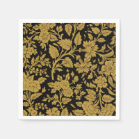 Fleur d'or antique Motif noir indien Laqué