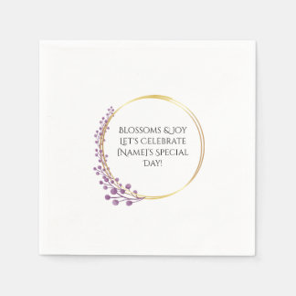 Serviette En Papier Fleur d'or Fleur d'anniversaire