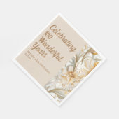 Serviette En Papier Fleur dorée 100e anniversaire (Coin)
