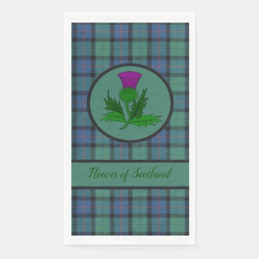 Serviette En Papier Fleur écossaise Tartan (Devant)
