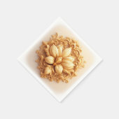 Serviette En Papier Fleur élégante d'orchidée dorée (Coin)