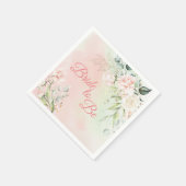 Serviette En Papier Fleur Élégante Future Mariée Rose Chic Féminin Mar (Coin)