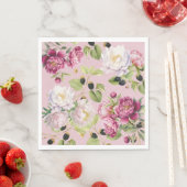 Serviette En Papier Fleur et Dot Fête des Mères Napkin (En situation)