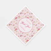 Serviette En Papier Fleur Fairy Merci Nom Date (Coin)