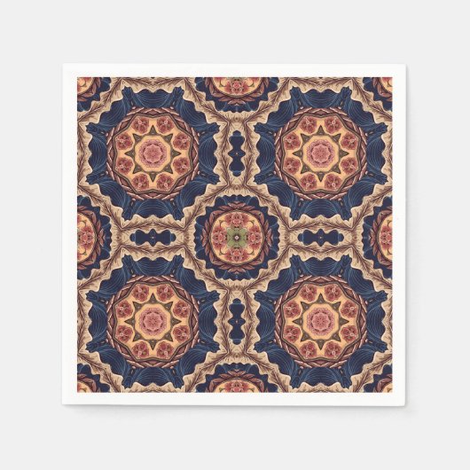 Serviette En Papier Fleur fantaisie et Motif Star (Devant)