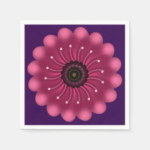 Serviette En Papier Fleur Fantastique Rose Luminescente   Fleur Floral
