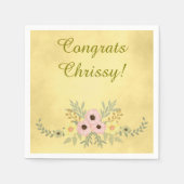 Serviette En Papier Fleur Félicitations (Devant)