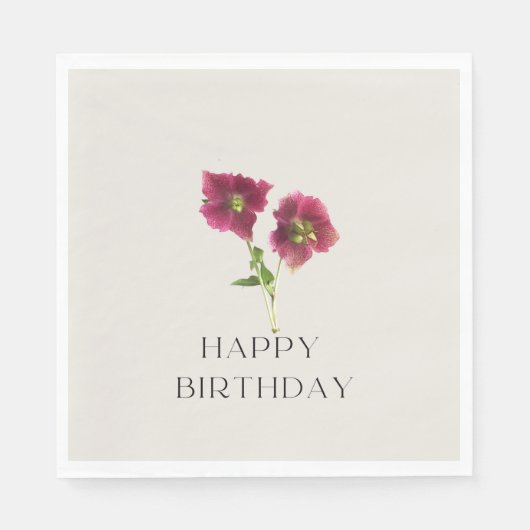 Serviette En Papier Fleur florale moderne (Devant)