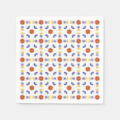 Serviette En Papier Fleur folk Art Neon Motif géométrique (Devant)