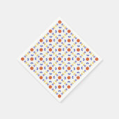 Serviette En Papier Fleur folk Art Neon Motif géométrique (Coin)