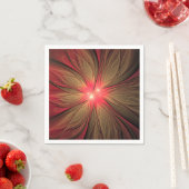 Serviette En Papier Fleur fractale de fansy rouge (En situation)